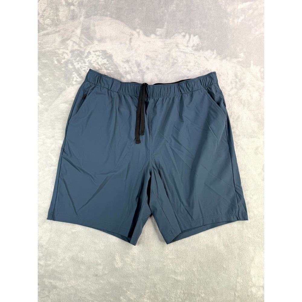 Glacier Performance Athletic Shorts Mens 2XL Blue Stretch Elastic Waist Workout